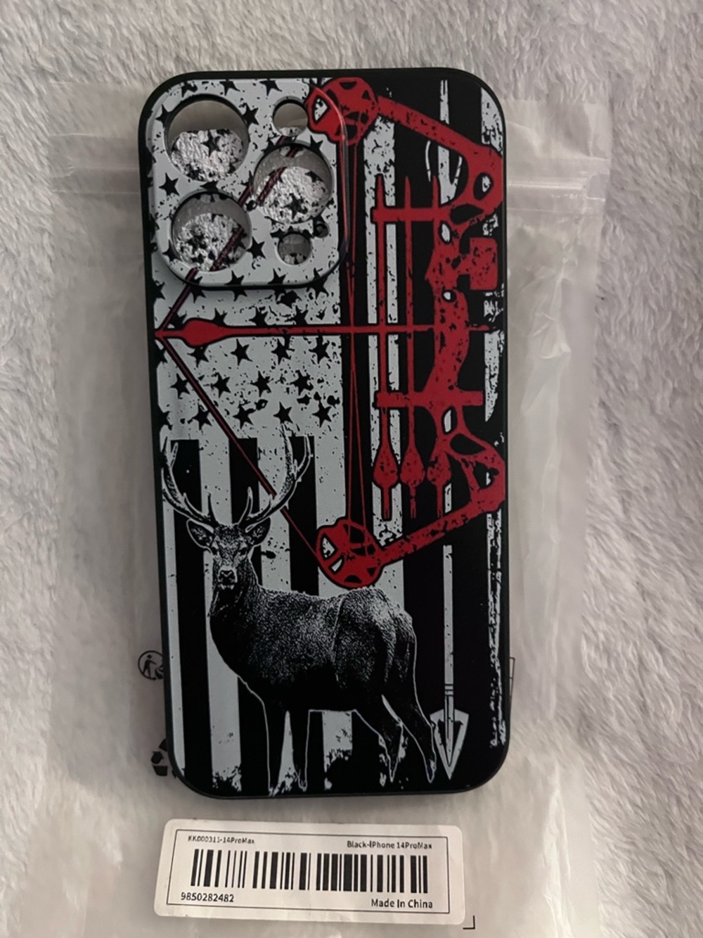 Stylish Deer & Bow Black Phone Case for iPhone 14 Pro Max